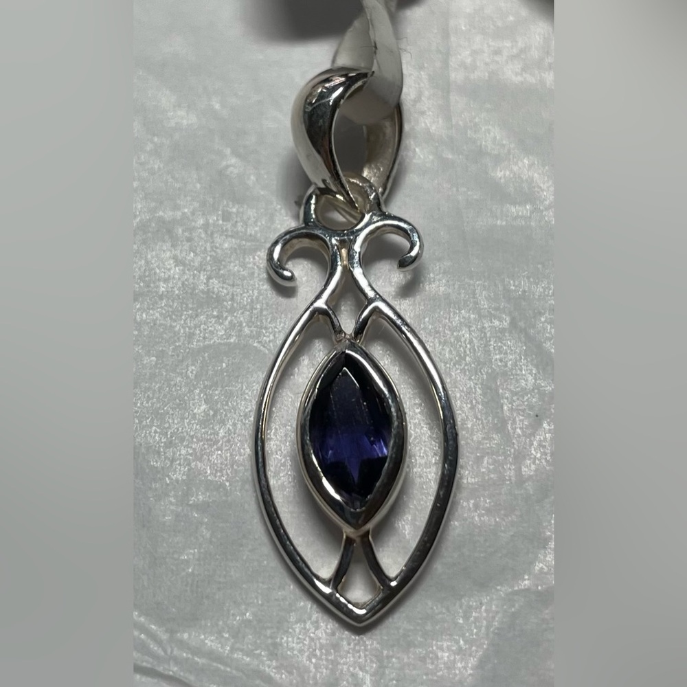 Faceted Iolite pendant